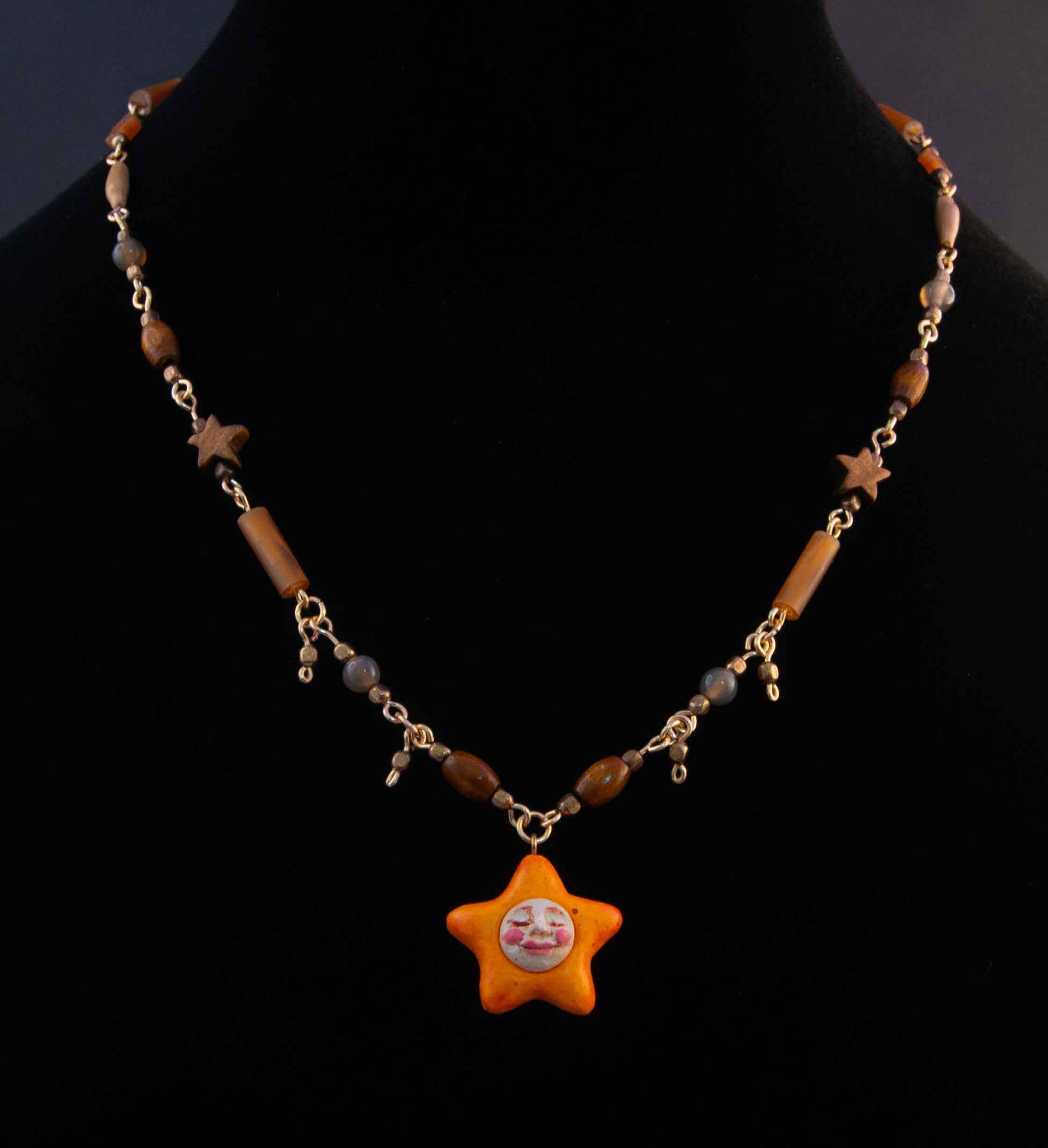 Long 20" Starface Charm Necklace